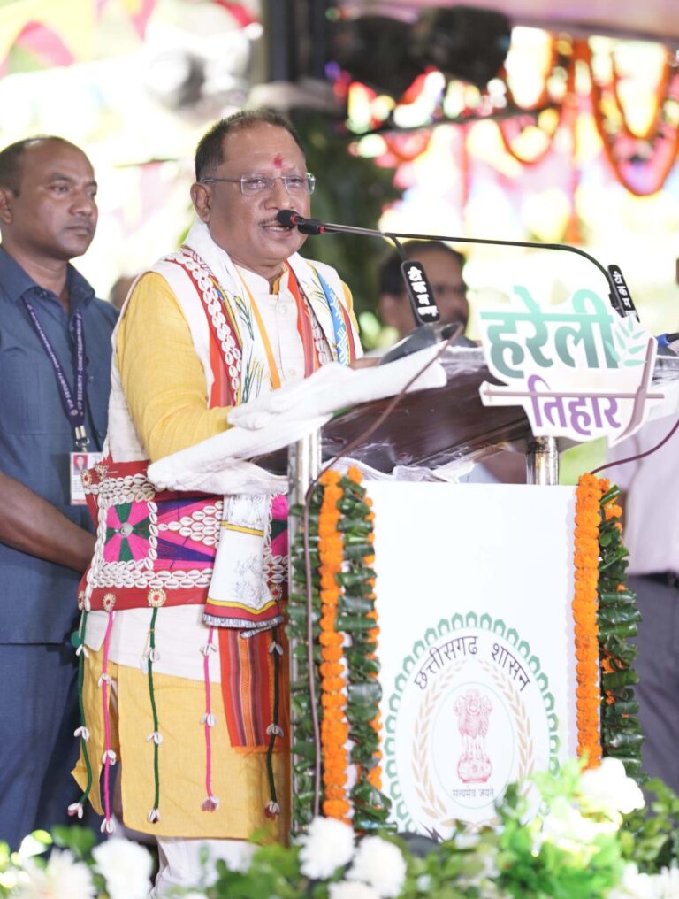 Chief Minister Shri Vishnu Deo Sai celebrated ‘Hareli Tihar’ at the Chief Minister’s residence on August 4