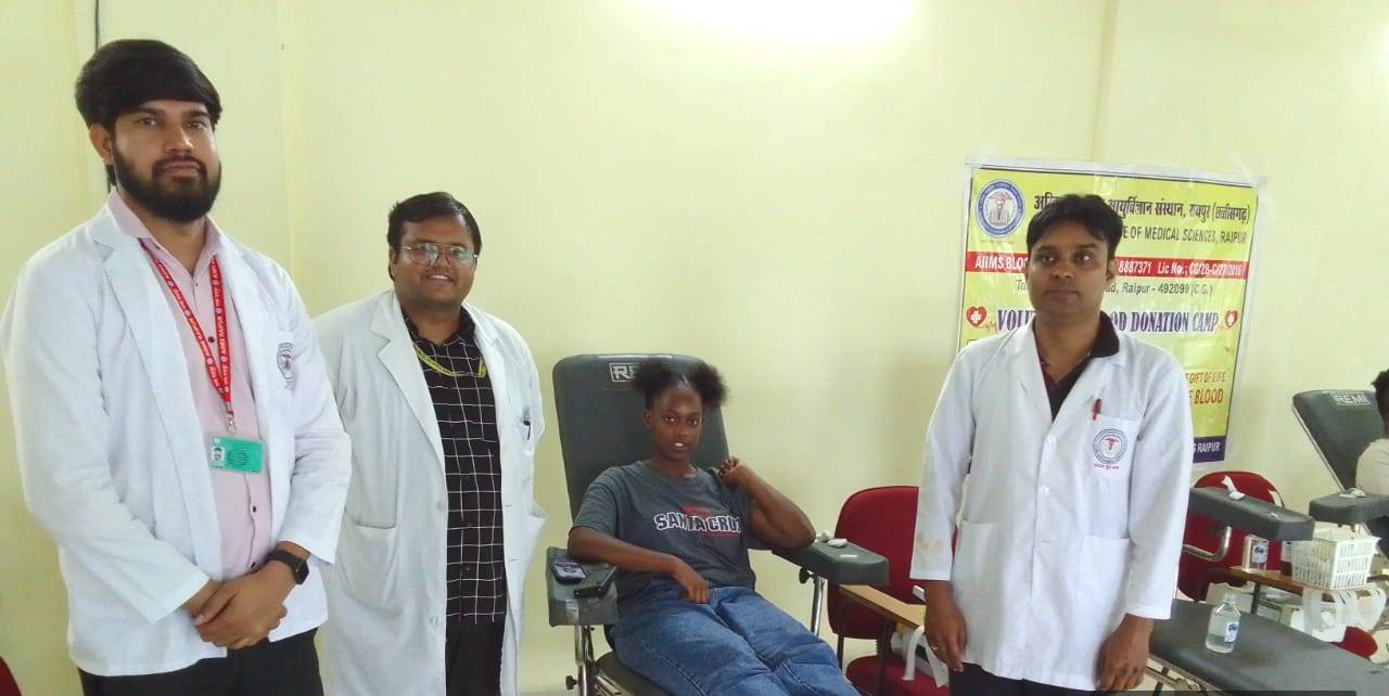 Blood Donation Camp Organized by MATS School of Engineering & IT in association with AIIMS, Raipur at MATS University, Aarang Campus Raipur CG.