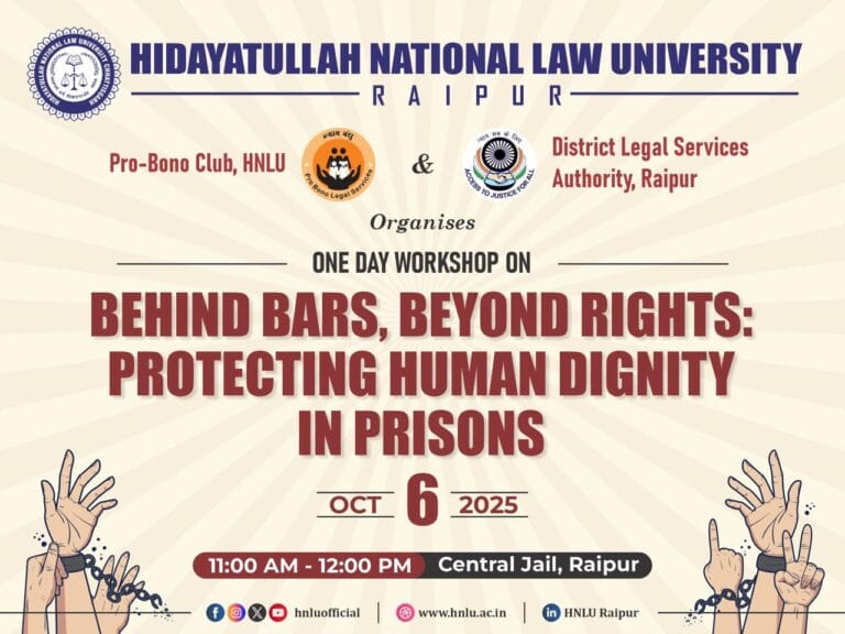 One-Day Awareness Workshop on “Protection of Prisoners’ Human Rights” @ Central Jail, Raipur
