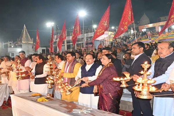 CM Dr. Yadav and Union Minister Shri Nadda Participate in Maa Narmada Maha Aarti