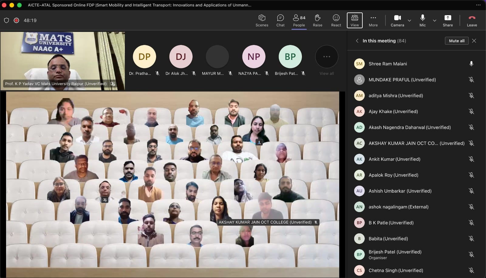 ATAL Sponsored FDP on Smart Mobility Begins at MATS University