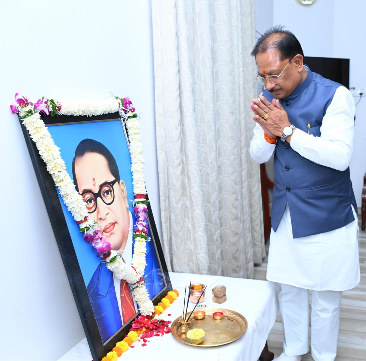 Chief Minister Shri Vishnu Dev Sai paid homage on Dr. Bhimrao Ambedkar’s birth anniversary; pledged to build social justice, equality and a harmonious society