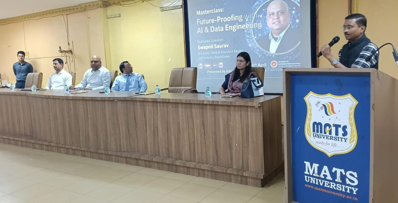 Masterclass on Future-Proofing with AI & Data Engineering at MATS University, Raipur