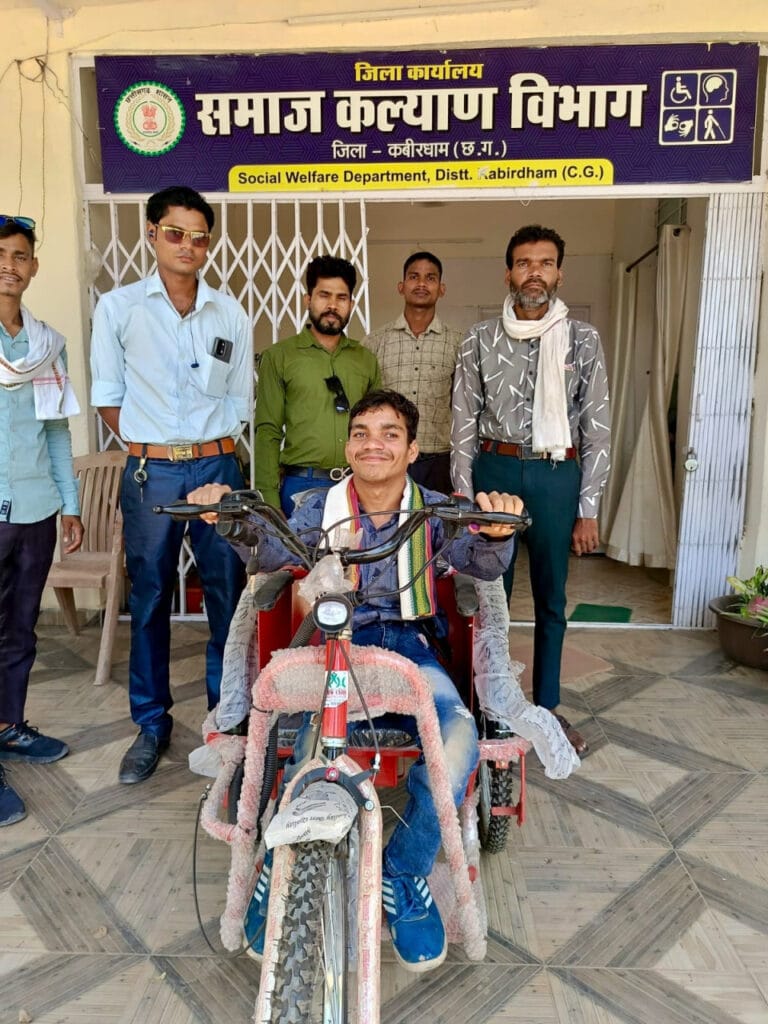 Disabled Manuraj gets support, motorized tricycle will make his path to education easier