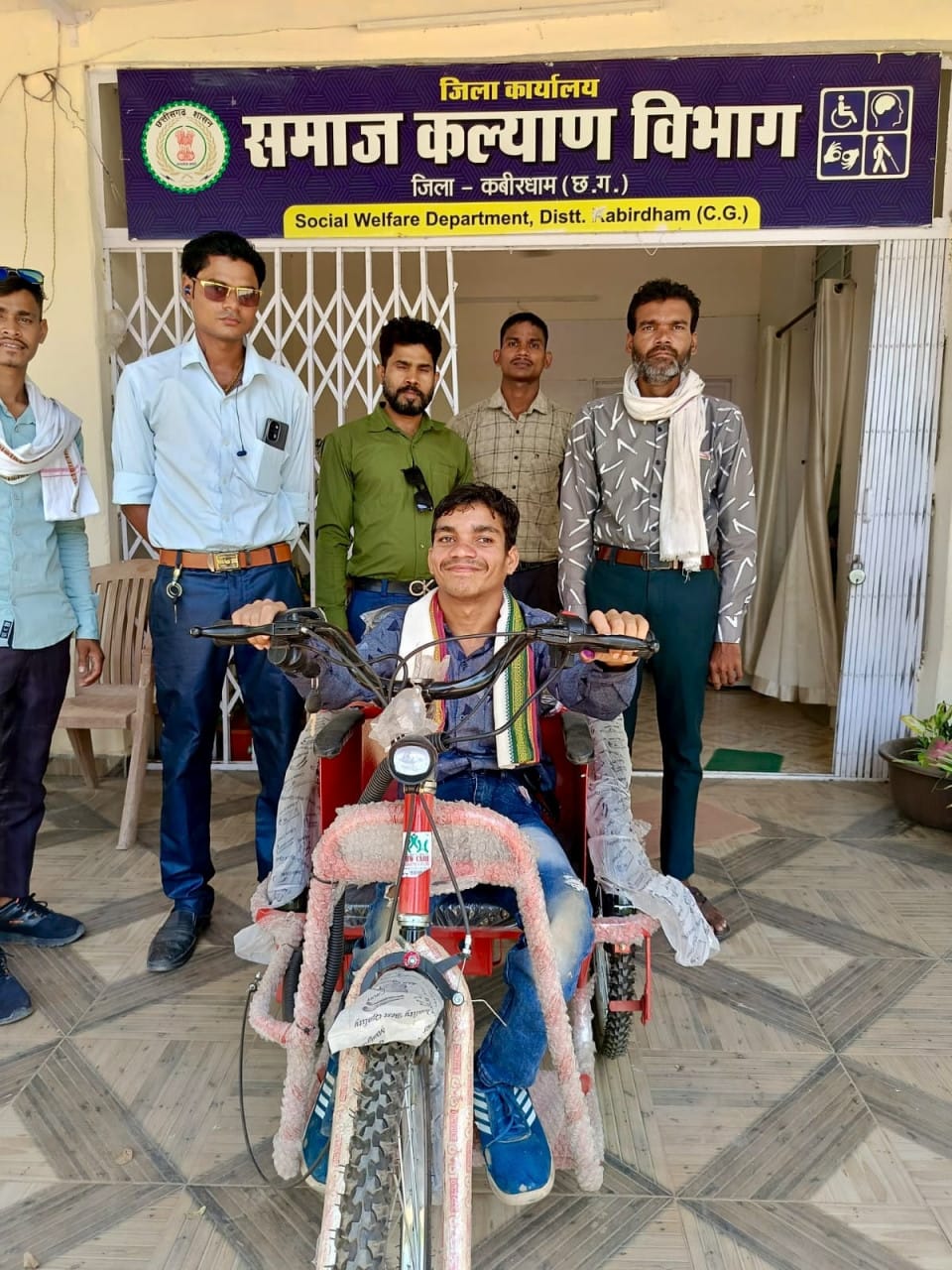 Disabled Manuraj gets support, motorized tricycle will make his path to education easier