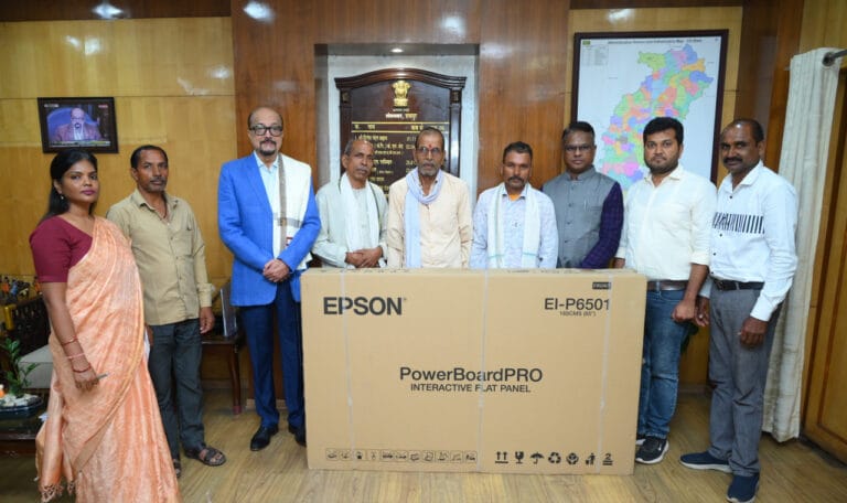 Governor Shri Deka gave digital boards to the school of Marka village.