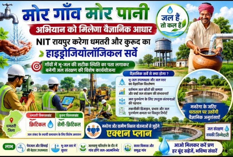  “More Village, More Water” campaign will get scientific basis: NIT Raipur will conduct hydrogeological survey of Dhamtari and Kurud