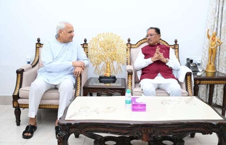 A delegation of Laghu Udyog Bharti paid a courtesy call on Chief Minister Shri Vishnudev Sai; preparations for the 14th India Industrial Fair were discussed.