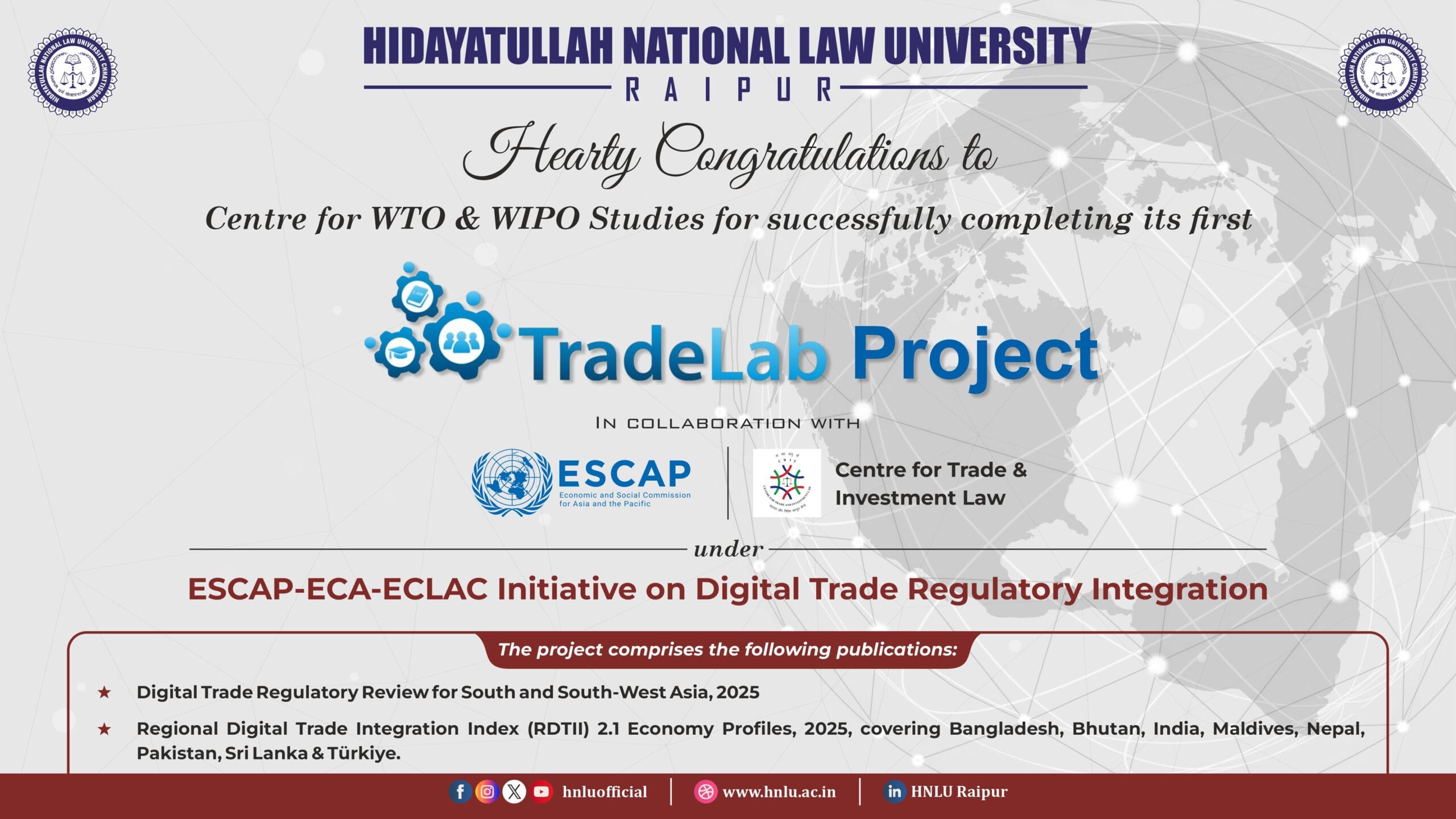 HNLU’s first TradeLab project in collaboration with United Nations ESCAP and CTIL, New Delhi