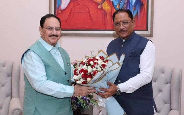 Chief Minister Shri Vishnu Dev Sai paid a courtesy call on Union Health Minister Shri J.P. Nadda