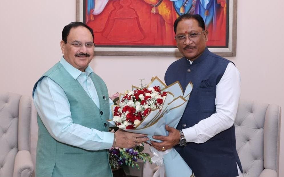 Chief Minister Shri Vishnu Dev Sai paid a courtesy call on Union Health Minister Shri J.P. Nadda