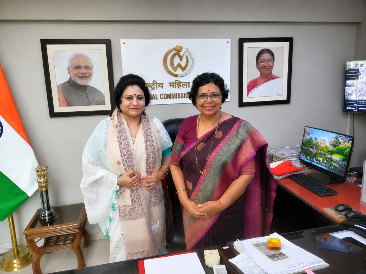  State Women Commission Chairperson Dr. Mamta Sahu paid a courtesy visit to National Women Commission Chairperson Mrs. Vijaya Rahatkar
