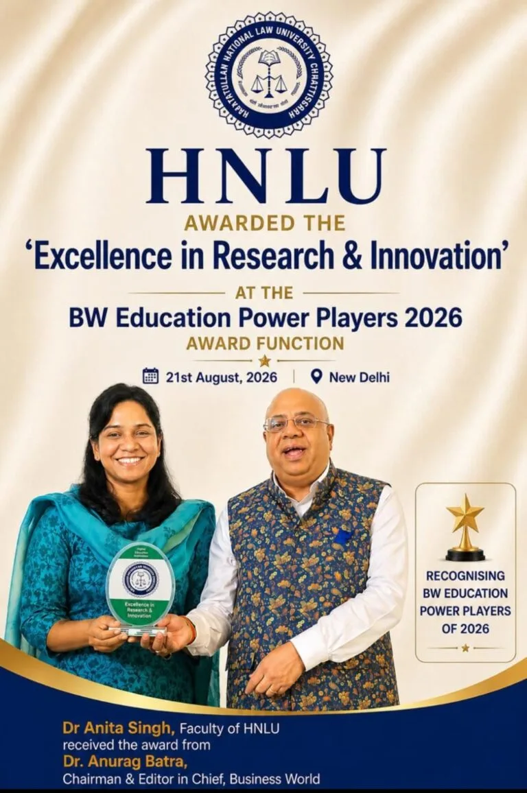 HNLU did Research And innovation In Excellence Of Won the BW Education Award for