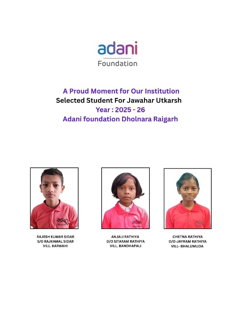 New Horizons for Children in Tamnar: 39 Students Selected via Adani Foundation’s Coaching Center