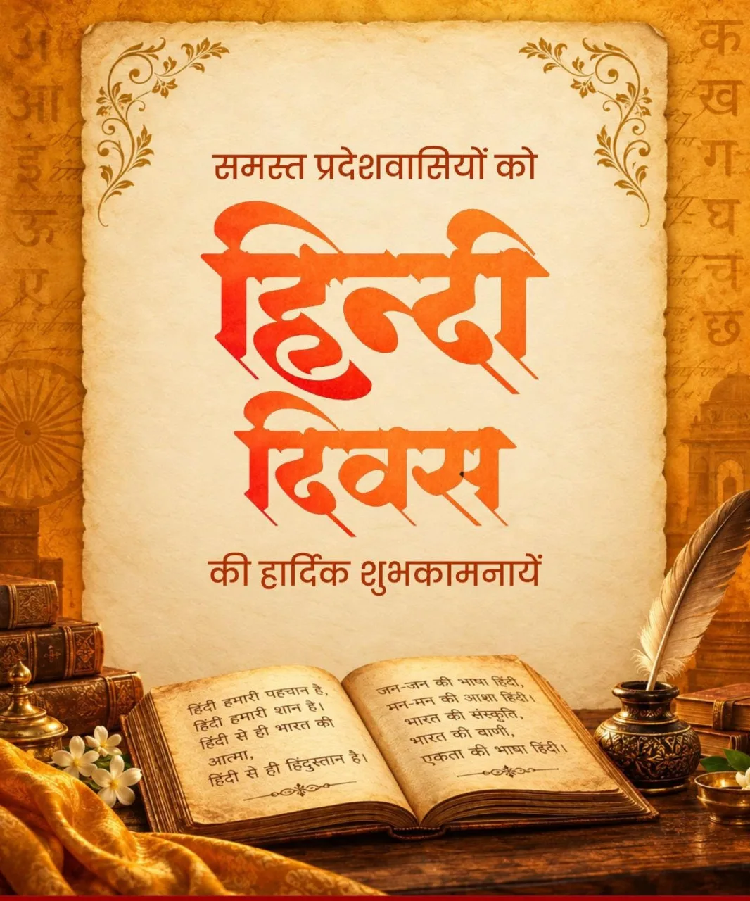 Finance Minister Shri OP Choudhary extended warm greetings to the countrymen on Hindi Diwas.