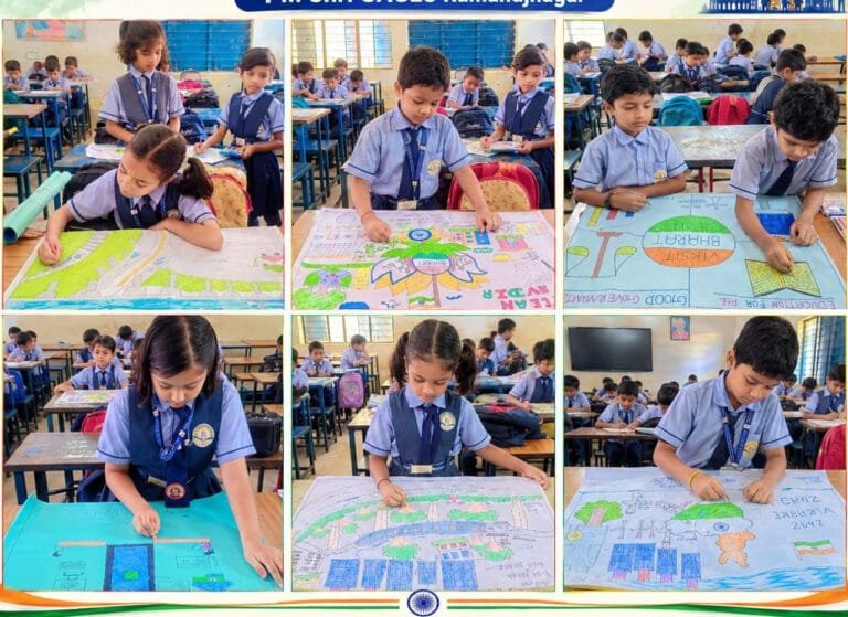  Little hands painted a picture of a clean, green, educated and empowered India.