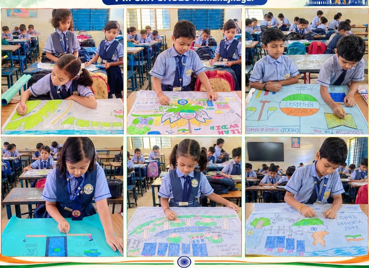 Little hands painted a picture of a clean, green, educated and empowered India.