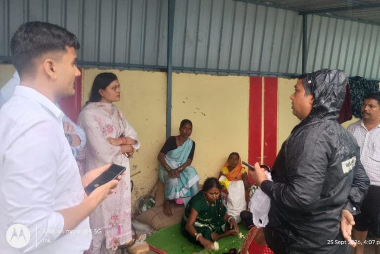 Dhamtari’s Skill Development Centre becomes a relief centre during the flood disaster.