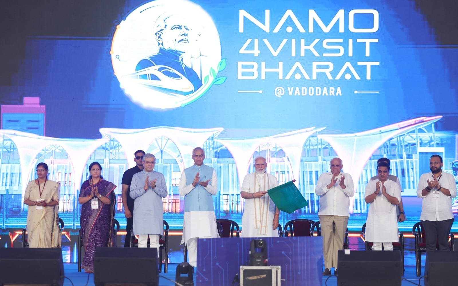 Prime Minister Shri Narendra Modi laid the foundation stone, inaugurated, and dedicated to the nation development projects worth over ₹35,000 crore in Vadodara, Gujarat.
