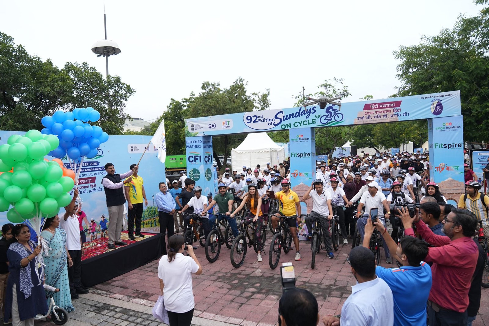 Hindi Pakhwada celebrated through 92nd Fit India Sundays on Cycle, in collaboration with Sulabh International
