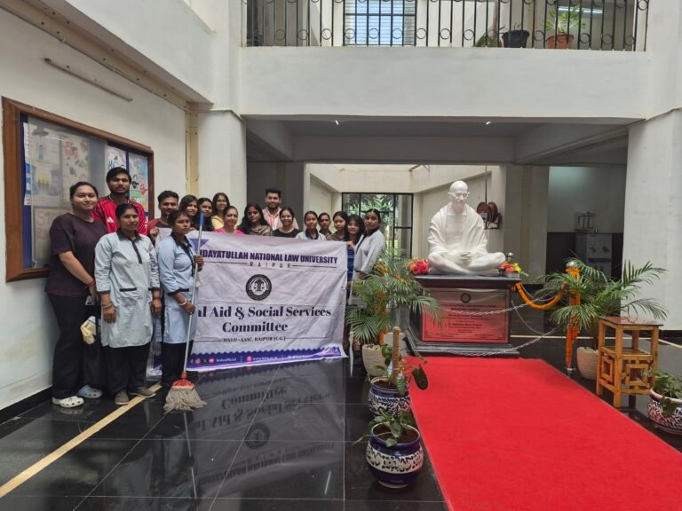 Swachh Bharat Diwas was celebrated at Hidayatullah National Law University, Raipur under the Swachhata Hi Seva Abhiyan