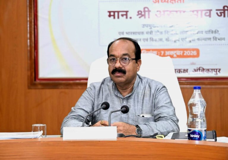 Deputy Chief Minister Shri Arun Sao reviewed the progress of development works and implementation of schemes.