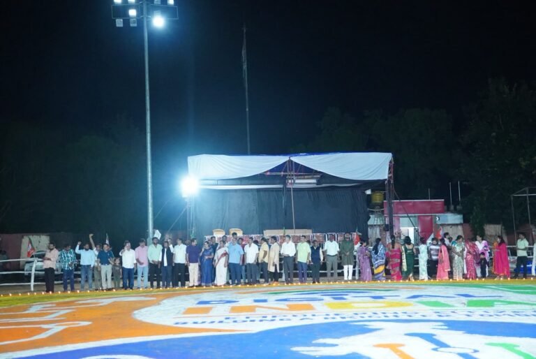 Vision of ‘Digital India’ Comes Alive Through Rangoli at Ranjita Stadium