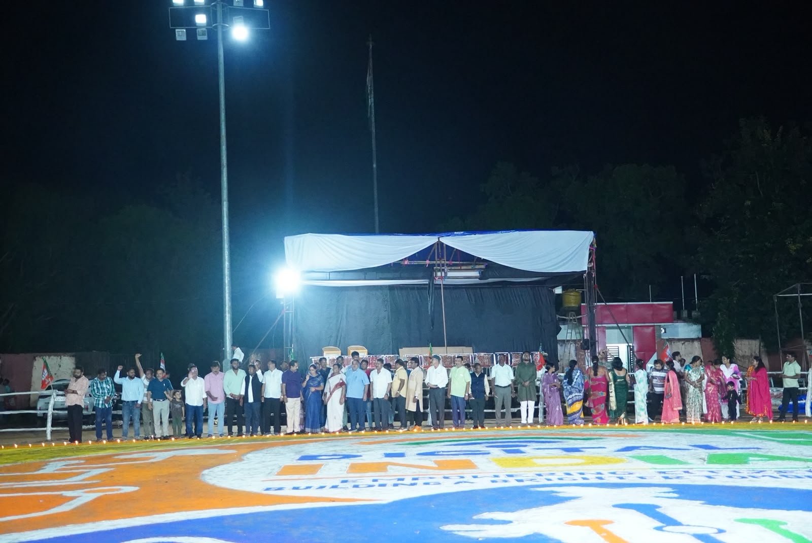 Vision of ‘Digital India’ Comes Alive Through Rangoli at Ranjita Stadium