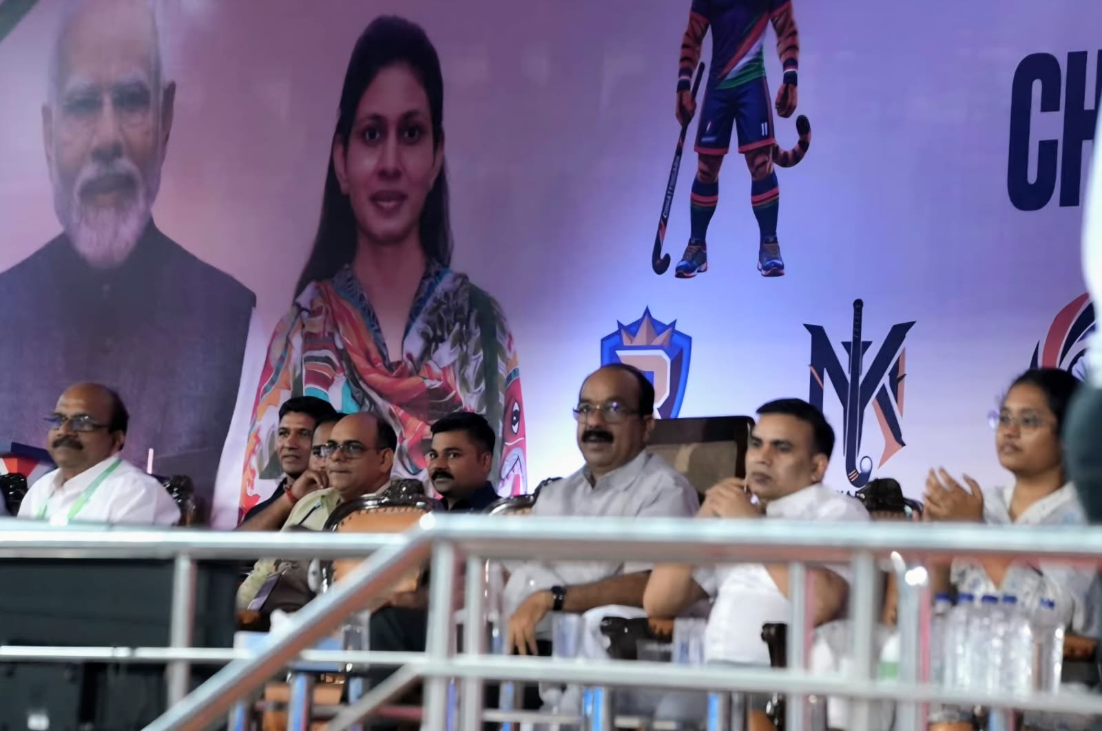 Deputy Chief Minister Shri Arun Saw visits hockey stadium to cheer for players